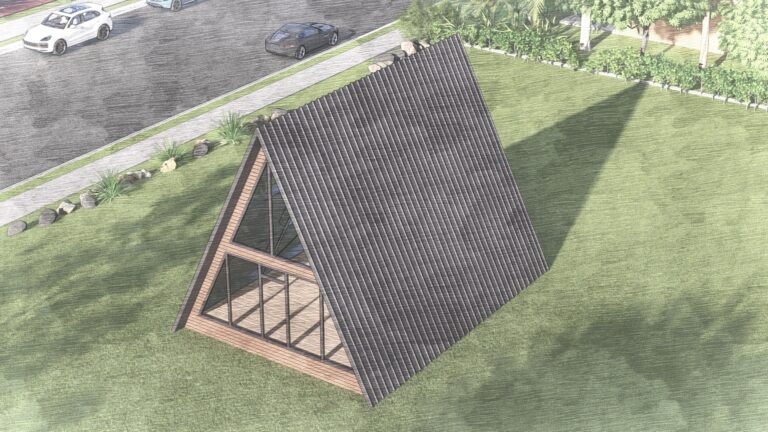 Дом-шалаш А-фрейм СанАмбиент A-frame SunAmbient из сэндвич-панелей